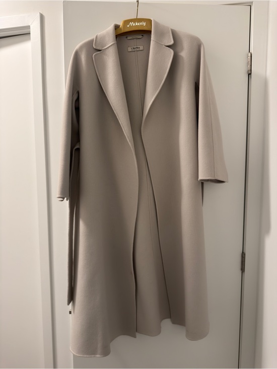 MaxMara Jackets & Blazers - Maxmara Women's Long Wool Coat in Light Grey